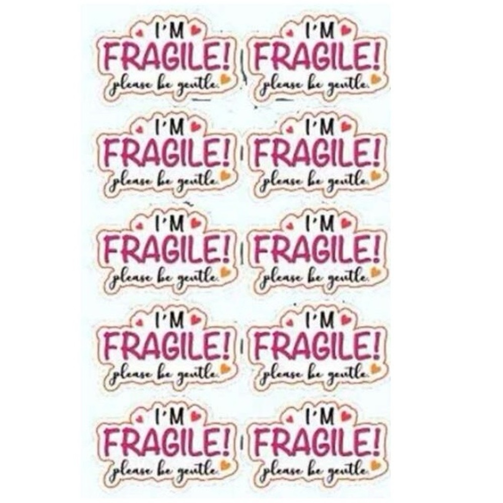 50 Pack Fragile Stickers I’m FRAGILE Please be Gentle - Picture 3 of 4